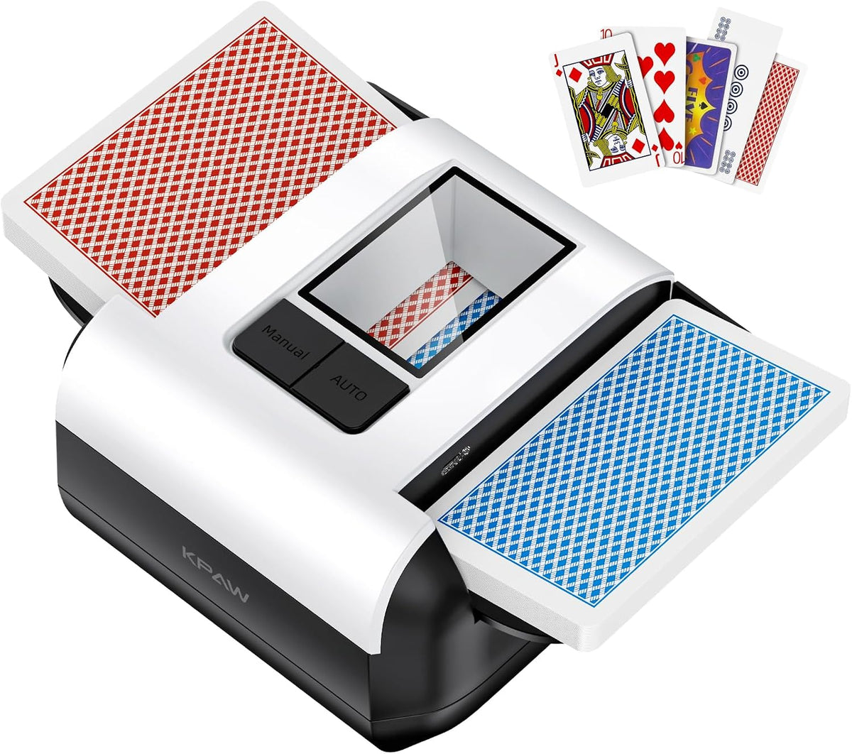 KPAW Automatic Card Shuffler for 1-2 Decks with Dual Modes