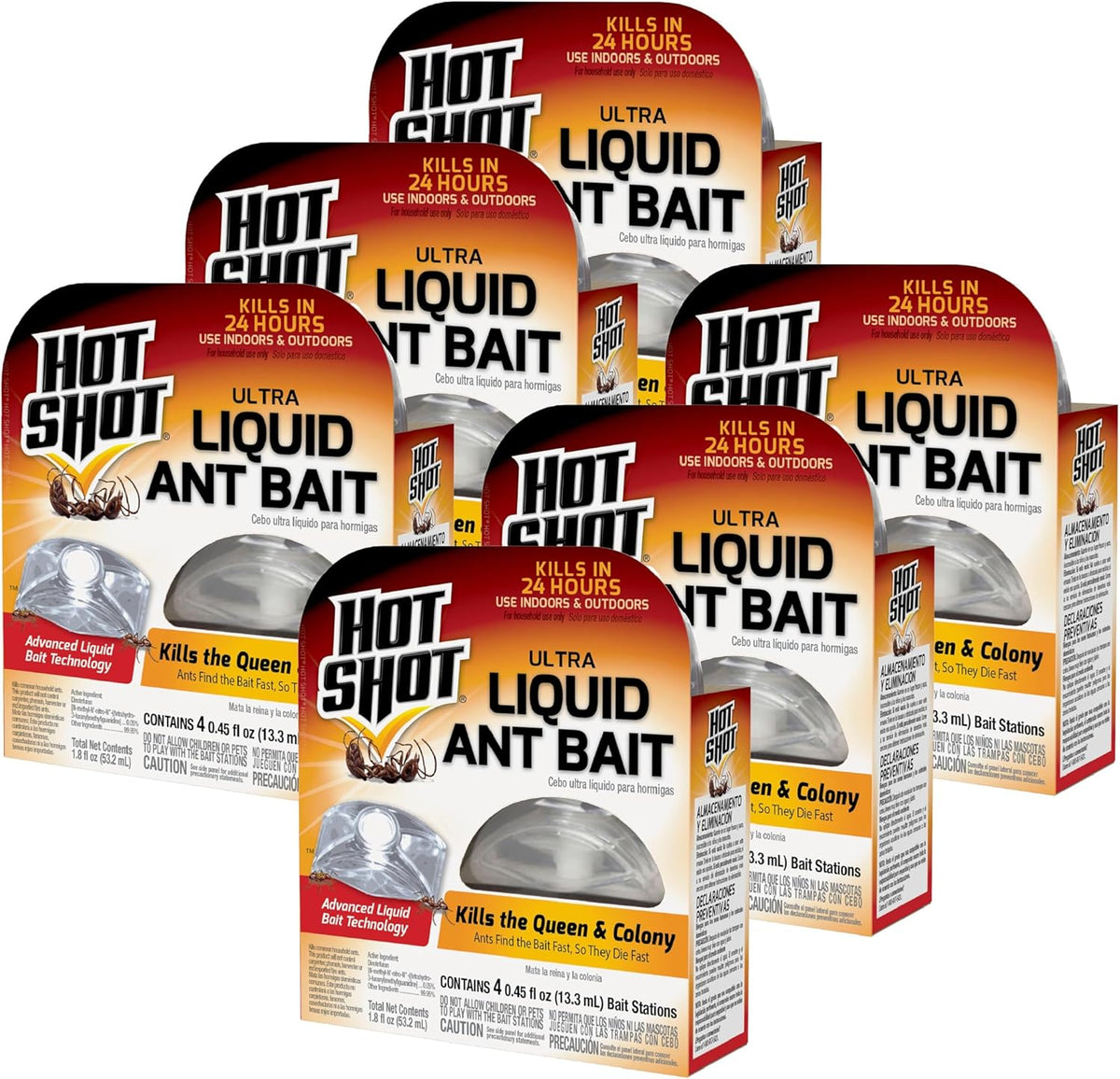 Hot Shot MaxAttrax Ant Bait 8 Count, Child-Resistant Bait Stations