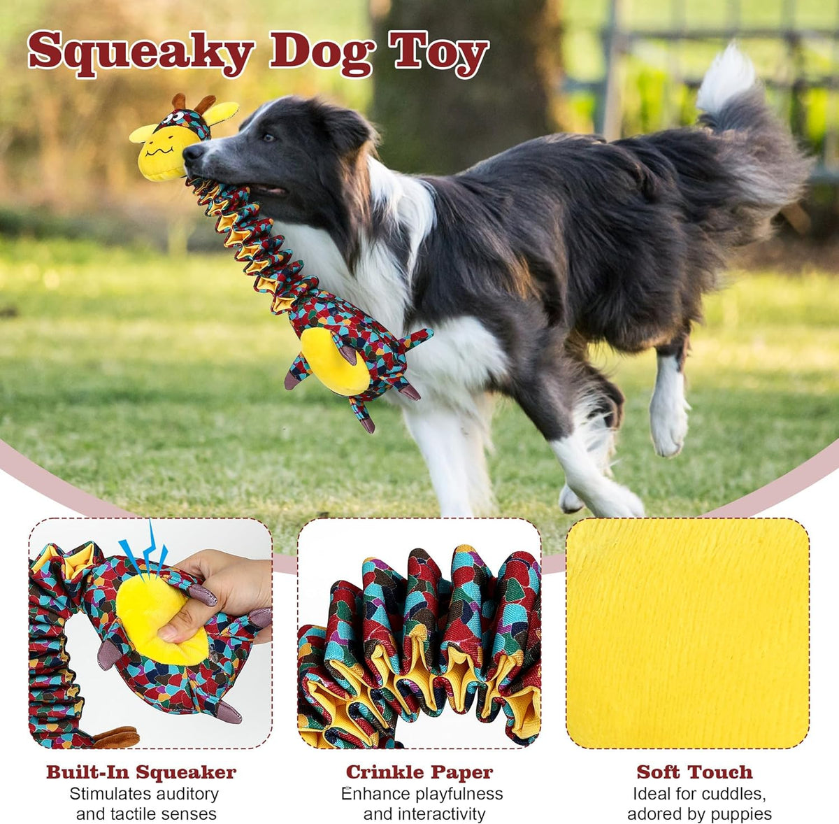 Tough Indestructible Dog Toys for Aggressive Chewers, Durable Dog Chew Toys for Large Breeds With Cotton Material & Crinkle Paper, Aggressive Chew Toys for Dogs