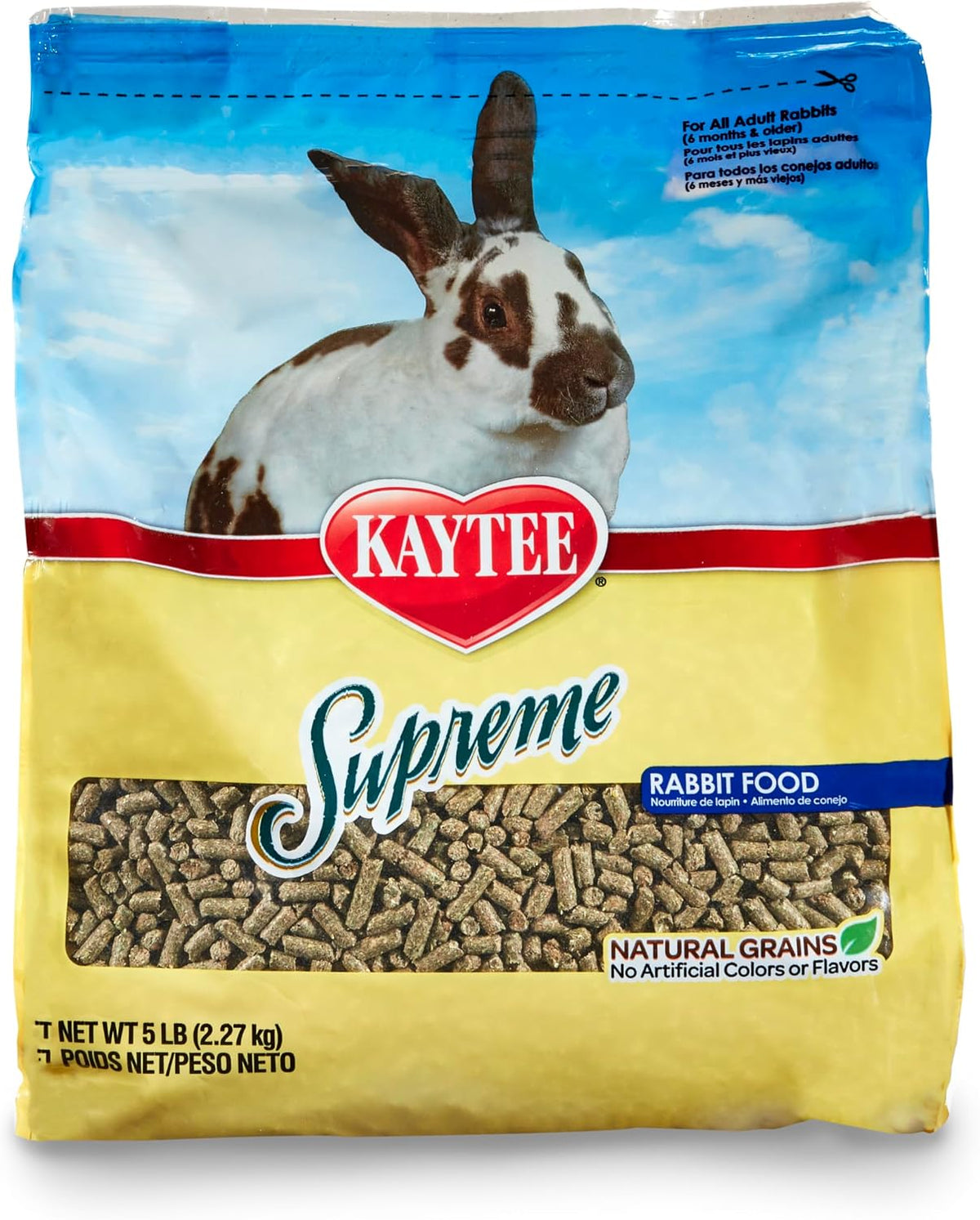 Kaytee Supreme Rabbit Food, Unflavored, 5 lb