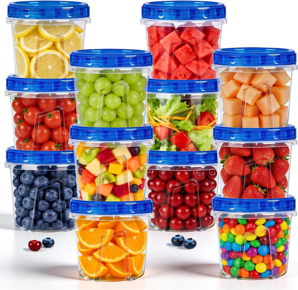 10 Pack 34oz Soup Freezer Storage Containers with Twist Lids for Meal Prep