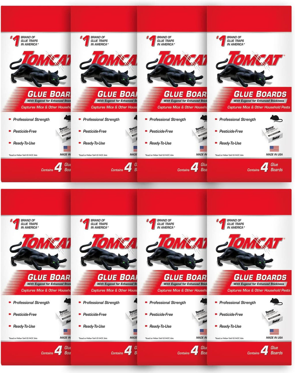 Tomcat Glue Boards with Eugenol for Enhanced Stickiness, 4 Sticky Traps