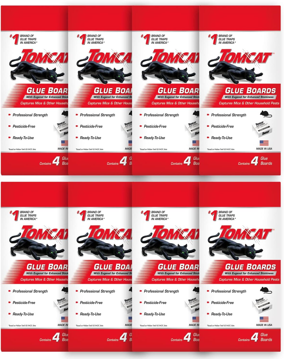Tomcat Glue Boards with Eugenol for Enhanced Stickiness, 4 Sticky Traps