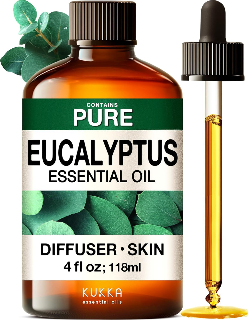 100% Pure Tea Tree Essential Oil 4 Fl Oz for Skin, Hair, Scalp and Nails
