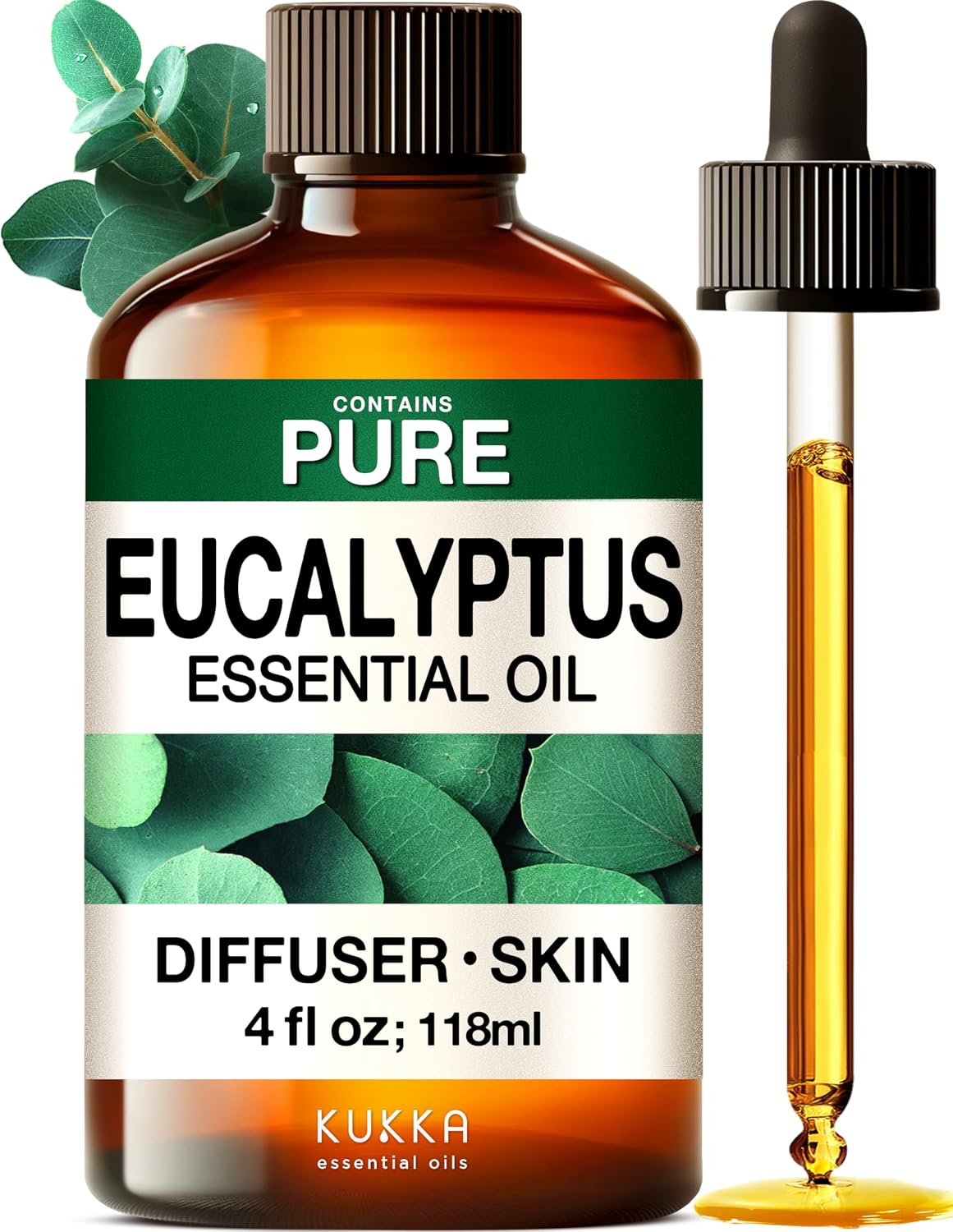 100% Pure Tea Tree Essential Oil 4 Fl Oz for Skin, Hair, Scalp and Nails