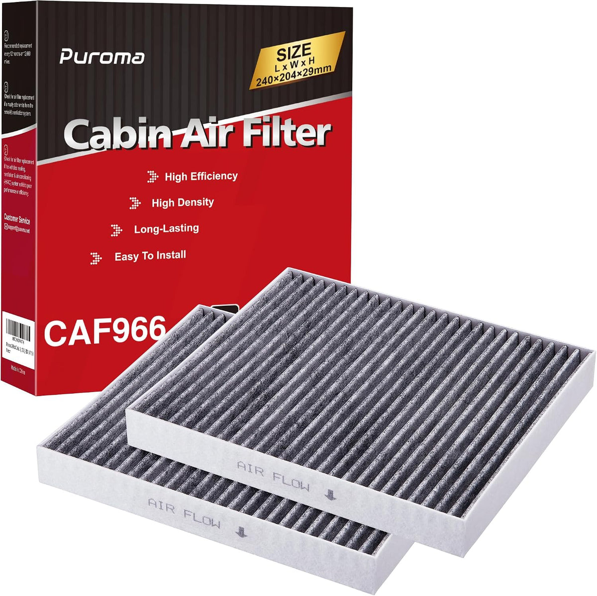 Puroma 1 Cabin Air Filter Activated Carbon for 6091C Chevrolet Cadillac GMC