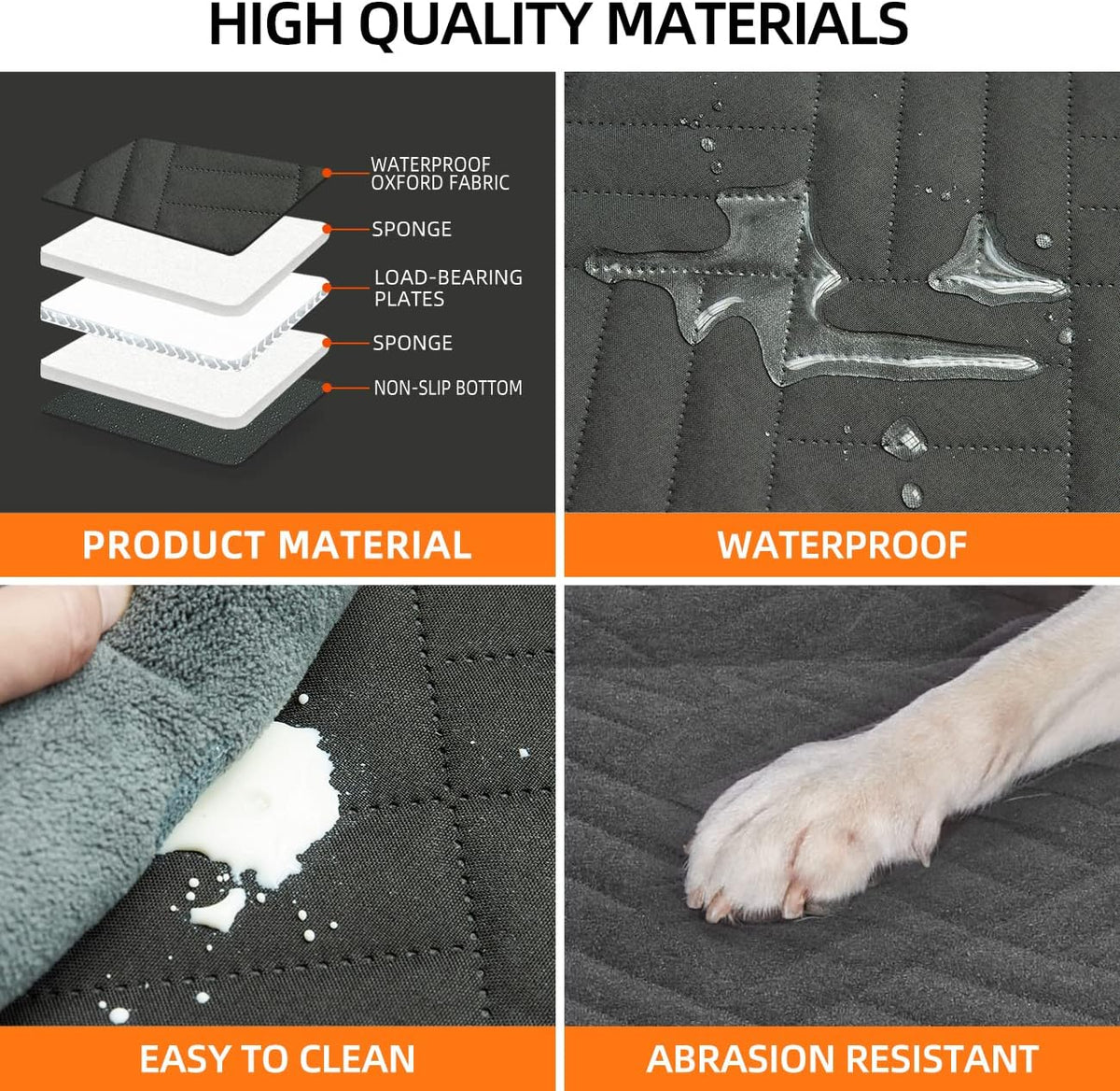 YJGF Hard Bottom Dog Car Seat Cover for Back Seat,Seat Extender for Dogs