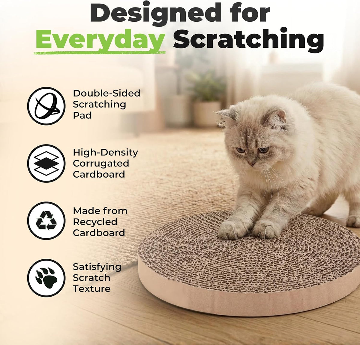 Catify Spin n' Scratch Cat Scratch Pad Refill - Round, 5-Pack