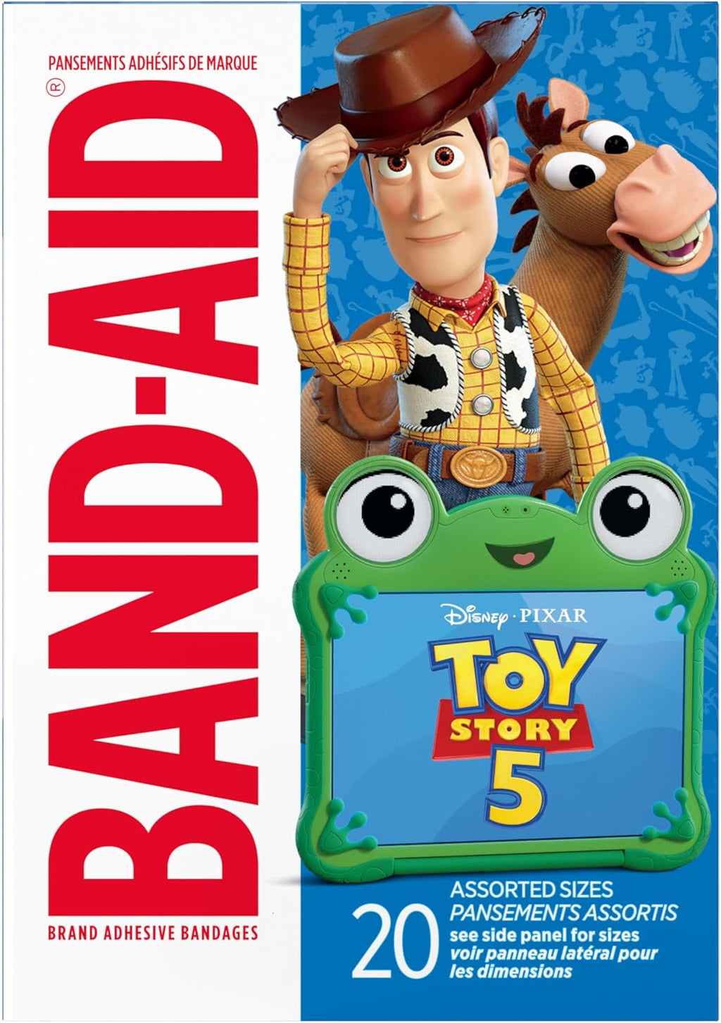 BAND-AID Brand Adhesive Bandages, Disney/Pixar Toy Story 5, Assorted, 20 Ct