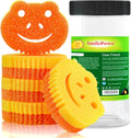 5 Pack Scrub Sponge, Dual-Sided Temperature Controlled Kitchen Sponge for Dishes, Frog Bulk Sponges Household Cleaning Pads,Multi-Functional Premium Cleaning Sponges