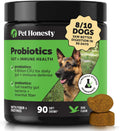 Pet Honesty Dog Probiotics Chews for Gut & Digestive Health, 90ct, Pumpkin | Vet recommended probiotics for dogs with digestive enzymes, prebiotics and fiber for regularity, gentle on sensitive stomachs