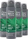 DOVE MEN + CARE Dry Spray Antiperspirant Coastal Cedar 3.8 oz 4 Count
