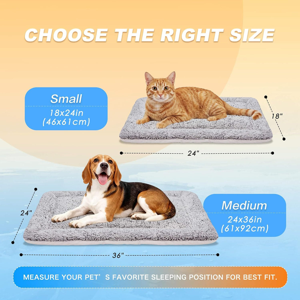 Cooling Mat for Cats, Reversible Self Warming Cat Bed, Gray, 18 x 24 Inches
