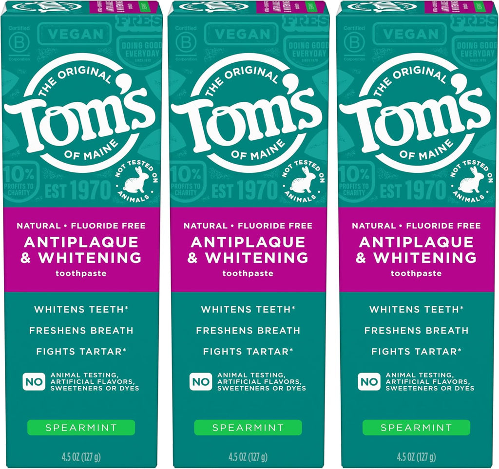 Tom's of Maine Antiplaque and Whitening Toothpaste, Peppermint, 2Pk, 5.5 oz