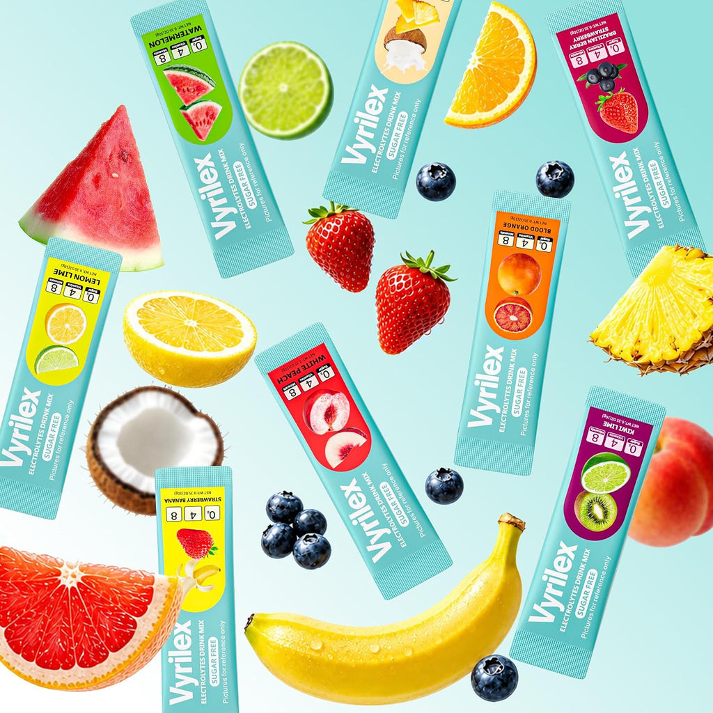 20Sticks Sugar Free Electrolyte Powder Packets 8 Flavors Liquid Daily IV Hydration Drink Mix with Minerals & Vitamins – High Sodium, Zero Sugar Electrolytes Formula for Fast Rehydration