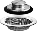 2PCS - Kitchen Sink Drain Strainer and Anti-Clogging Stopper Drainer Set for Standard 3-1/2 Inch