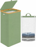 IEGrow Laundry Hamper with Lid,110L Laundry Basket with Mesh Bags,Black