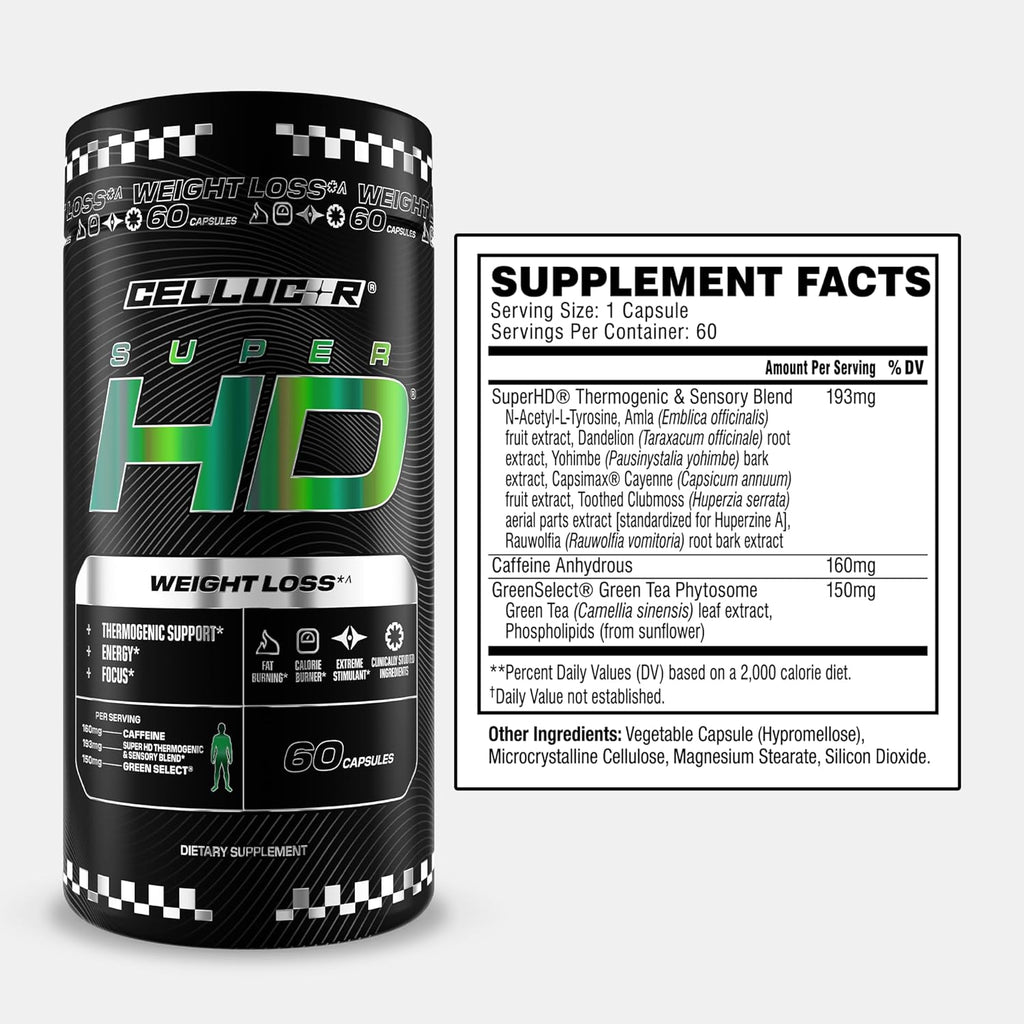 Cellucor SuperHD Fat Burning & Weight Loss Supplement, 60 Capsules