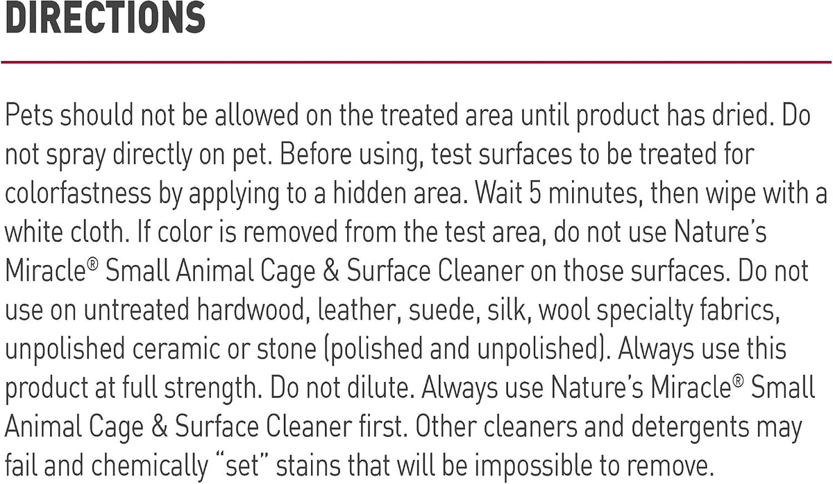 Nature's Miracle Small Animal Cage & Surface Cleaner, 24 oz