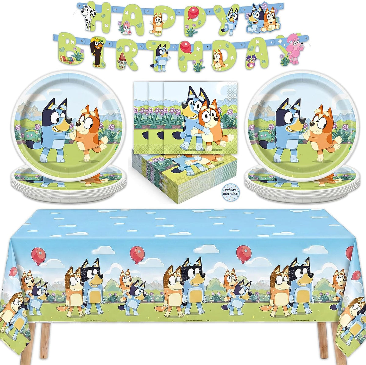 Bluey Birthday Decorations, Party Supplies, Serves 16 Guests