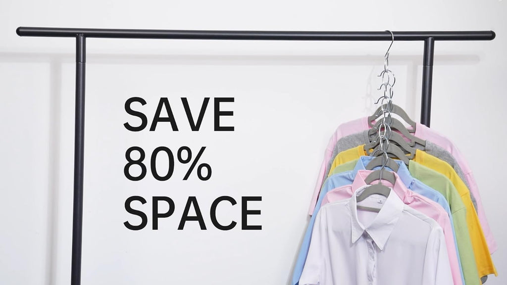NiHome Space Saving Hangers 10-Pack, Metal Closet Organizer with Safety Cap