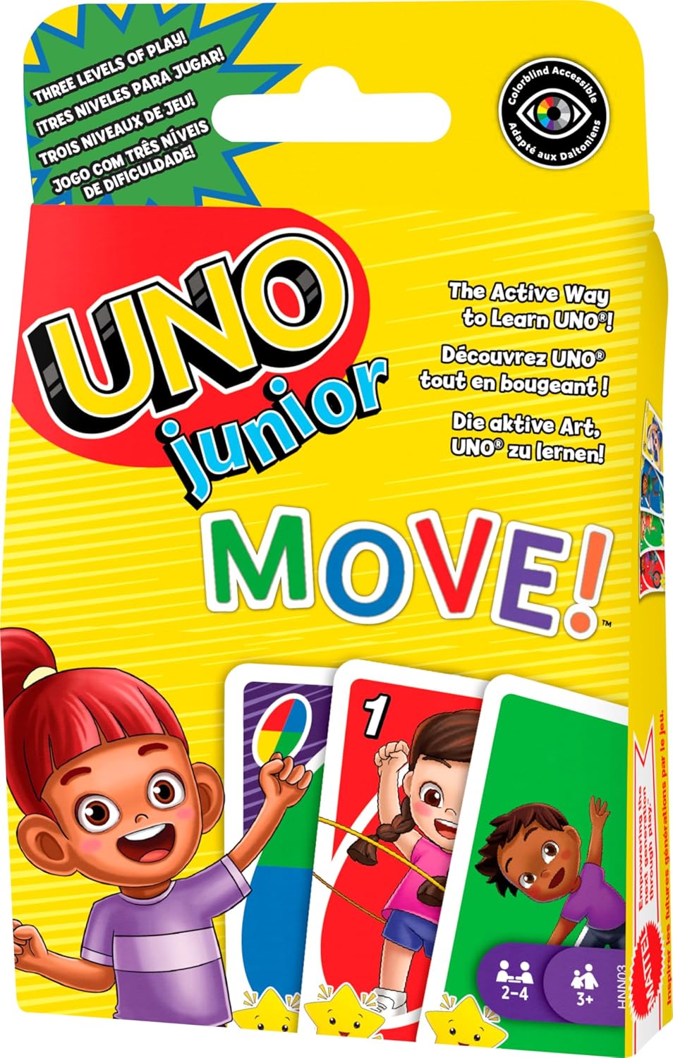 Mattel Games UNO Junior Card Game with 45 Cards, Gift for Kids 3 Years Old & Up