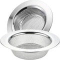 LASSHSWA 2 Pcs Kitchen Sink Strainer Stainless Steel, Mesh and Punching, Kitchen Sink Drain Strainer, Sink Strainers with Large Wide Rim 4.5" Diameter for Kitchen Sinks