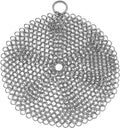 TOPULORS Cast Iron Chainmail Scrubber, 316L Stainless Steel Cleaner 8x6 in