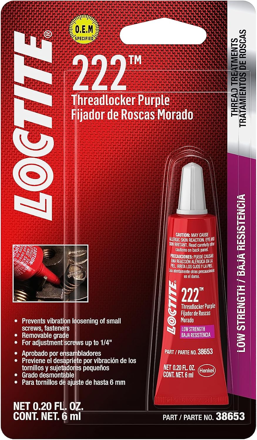 Loctite 38653 222 Purple Low Strength Thread Locker Tube - 6 ml