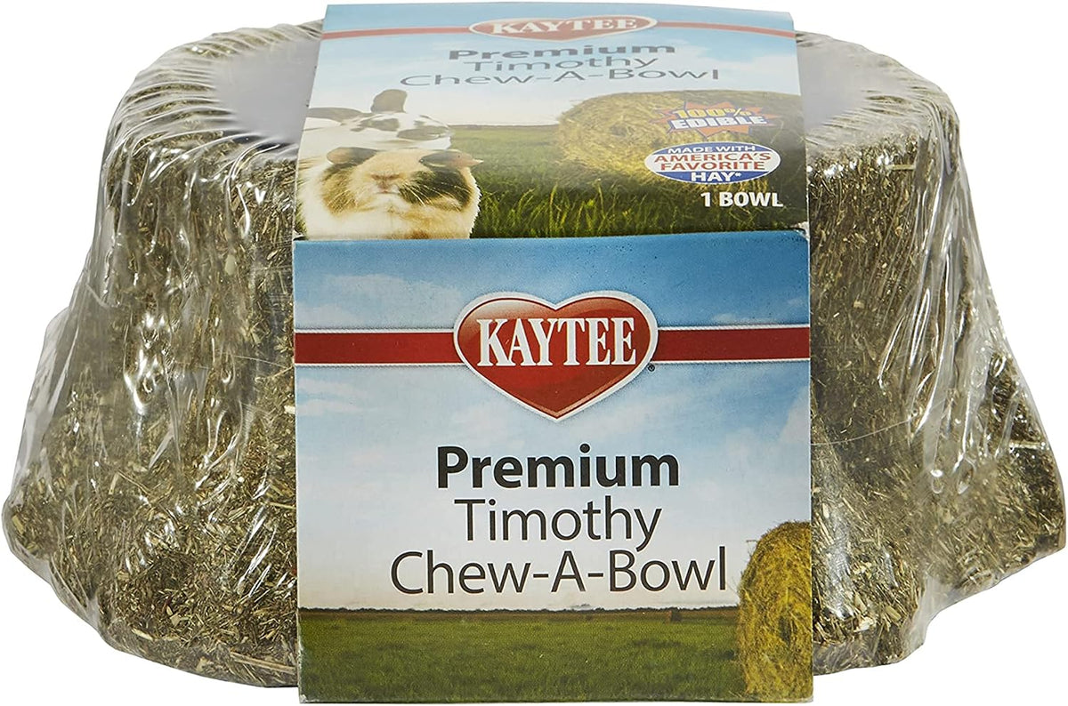 Kaytee Premium Timothy Hay Chew-A-Bowl for Rabbits, Guinea Pigs
