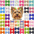 Puppy Hair Bows Small Dog Mini Rubber Bands Doggie Bowknot Pet Grooming Accessories 60pcs (30 Pairs) - Puppy Bows for Small Dogs Girl