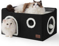 Bedsure Cat House Bed for Indoor Cats with Fluffy Ball and Scratch Pad,Grey