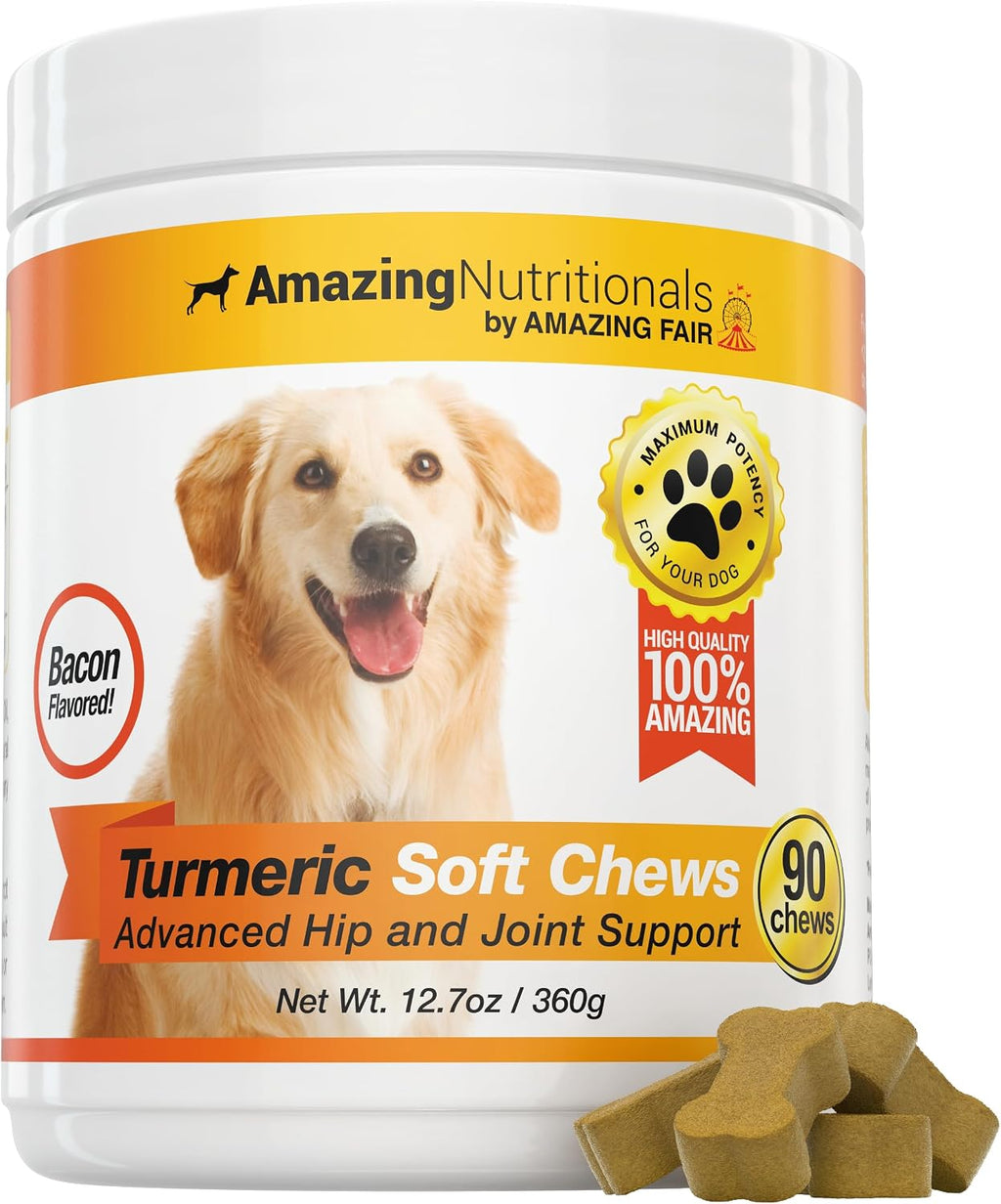 Amazing Turmeric for Dogs Curcumin Pet Antioxidant, Eliminates Joint Pain Inflammation, 120 Chews