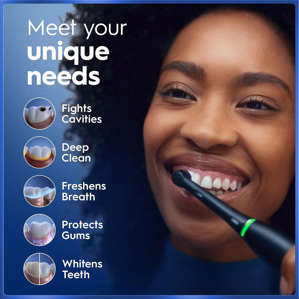 Oral-B Rechargeable Electric Toothbrush, iO5 Customizable Clean, 5 Cleaning Modes, Visual Pressure Sensor to Protect Gums, Travel Case, White