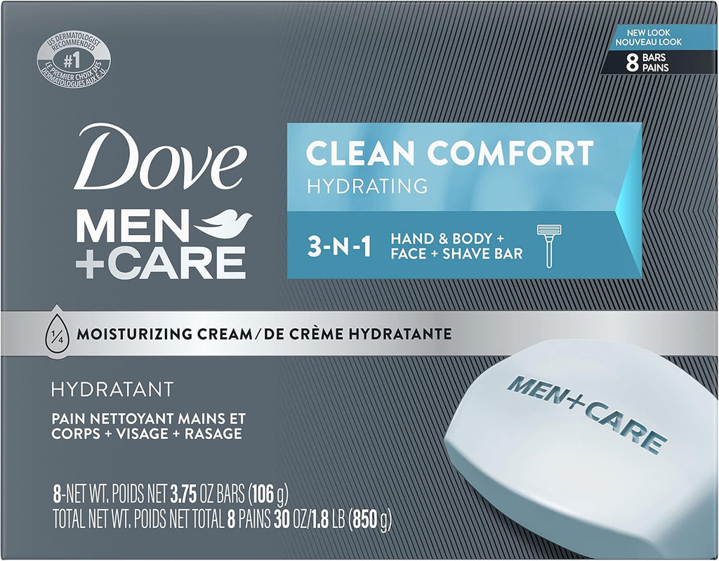 Dove Men Body and Face Bar To Clean and Hydrate Skin 8 Bars 3.75 oz
