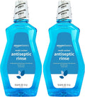 Amazon Basics Multi Action Antiseptic Oral Rinse, Alcohol-Free, Antiplaque, Antigingivitis, Fresh Mint Flavor, 1 Liter (33.8 Fluid Ounces), 1-Pack (Previously Solimo)