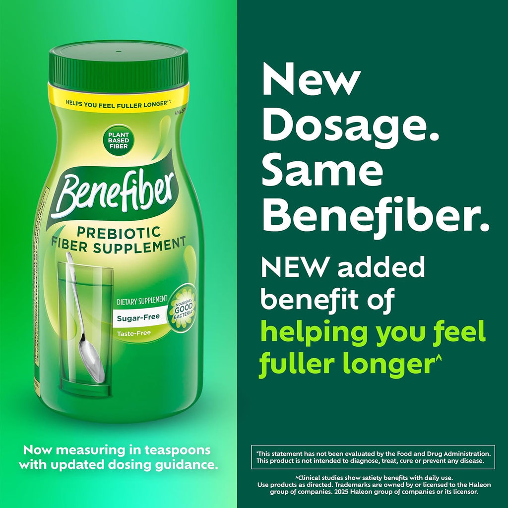 Benefiber Prebiotic Fiber Supplement Powder, Unflavored, 250 Teaspoons