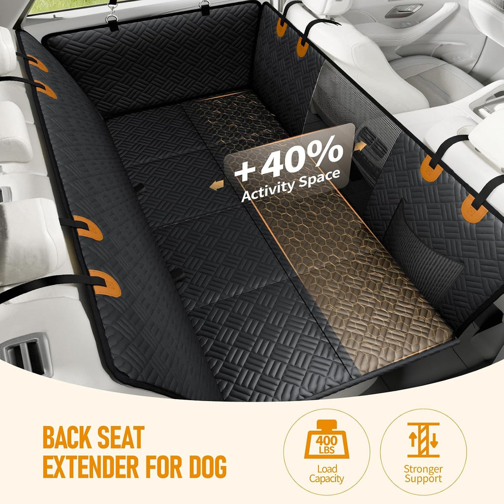 PROZAR Dog Car Seat Cover for Back Seat, Hard Bottom Back Seat Extender