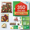 Baggies Variety Size Pack - 200 pcs, Leak Proof Freezer Bags