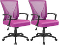 Furmax Office Chair Ergonomic Computer Desk Mesh Chair Mid Back Swivel Lumbar Support with Armrest (1, Black)