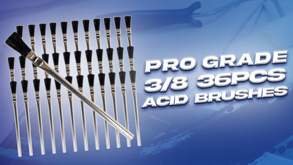 Pro Grade Acid Brushes, 3/8 Inch Flux Brush for Glue & Grease, 36 Count