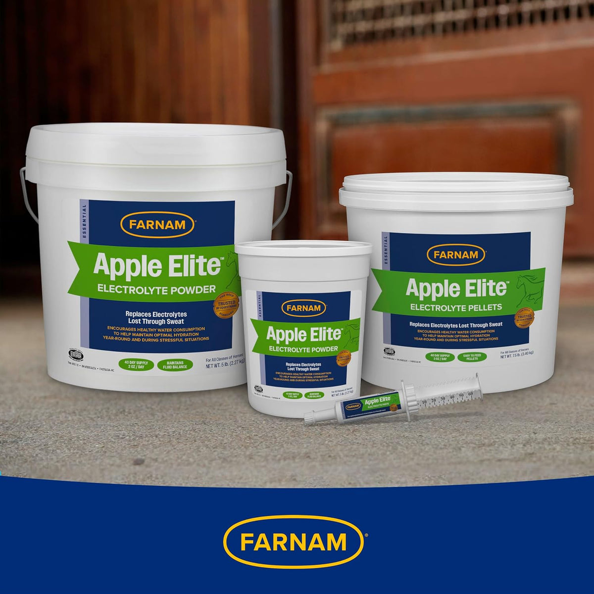 Farnam Apple Elite Horse Electrolytes Powder Supplement, 40 Day Supply