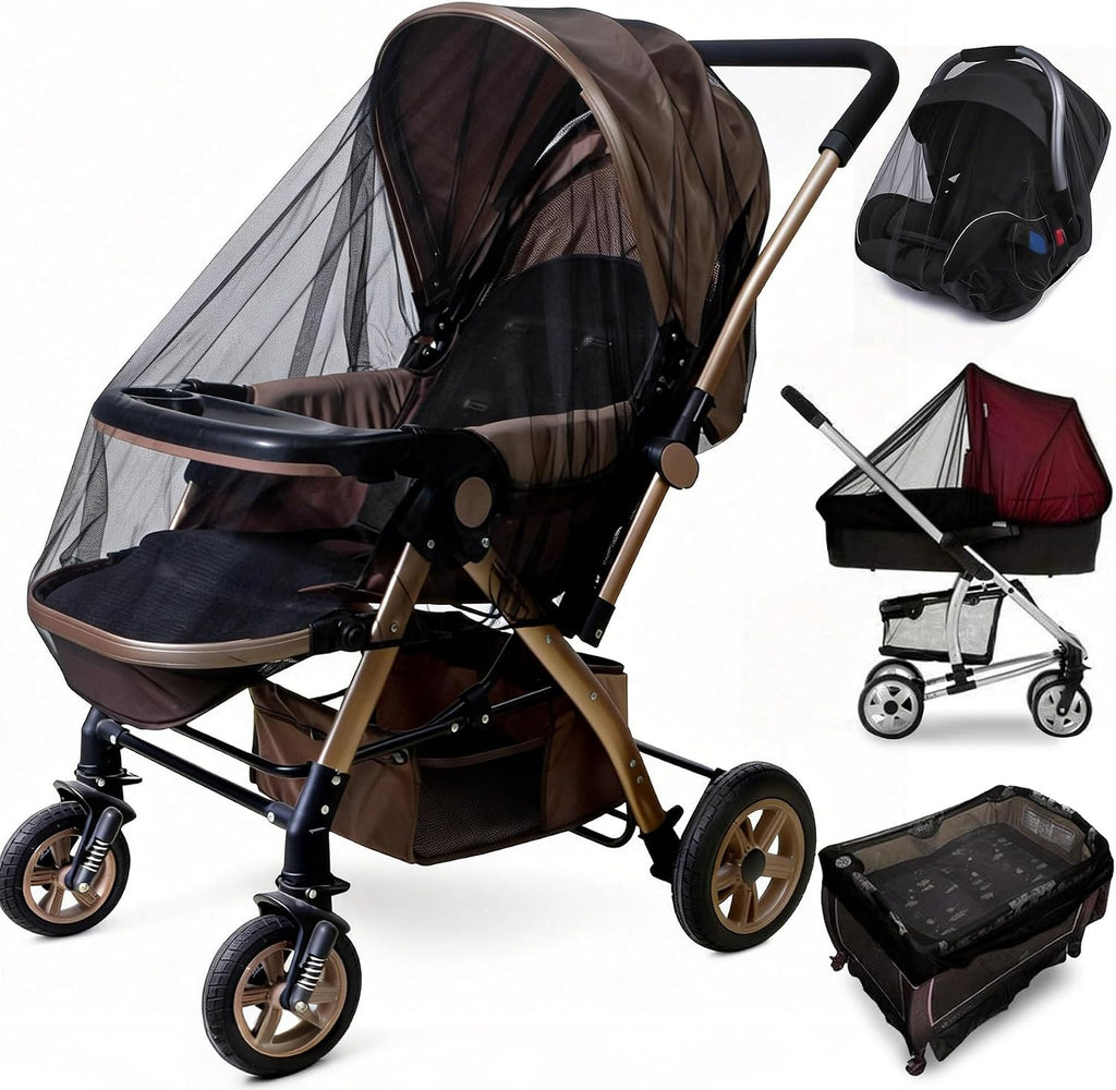 Sysmie 2 Pack Baby Stroller Mosquito Net, Durable Mesh Protection, Black