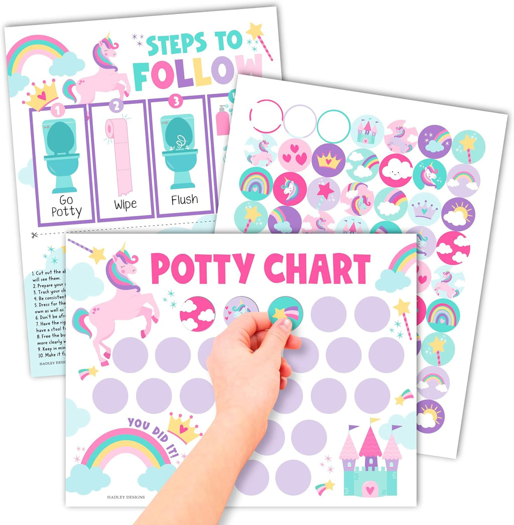10 Potty Training Chart for Toddler Girls Sticker Reward Chart for Kids