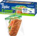 Ziploc XL Sandwich Bags, Food Storage, 90 Count (30 Count, 3-Pack)