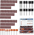 Sanding Drum Set for Most Rotary Tools-Includes 138 Aluminum Oxide Sanding Sleeves for Drum Sanders (80,120,240 Grit) and 12 Drum Mandrels-Sanding Bits Tool Accessories with Box