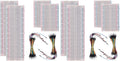 BOJACK 3 Values 130 Pcs Solderless Breadboard 4 Pcs 830 Tie Points & 400 Tie Points & 126 Pcs Flexible Breadboard Jumper Wires