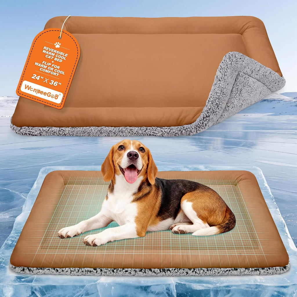Cooling Mat for Cats, Reversible Self Warming Cat Bed, Gray, 18 x 24 Inches