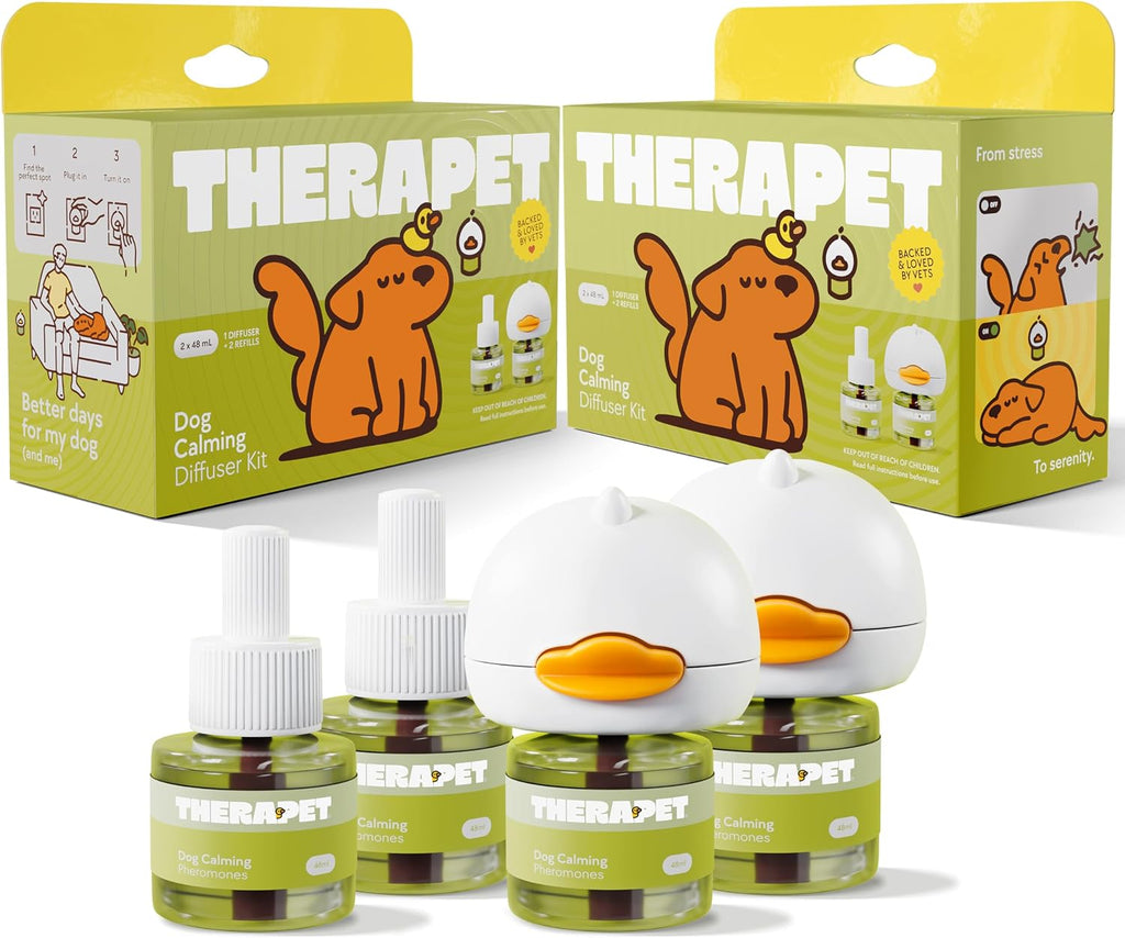TheraPetMD 60-Day Dog Calming Diffuser Kit - Dog Pheromone Diffuser for Stress, Destructive Behavior, Pee Accidents, Separation Anxiety, Barking, Aggression & Chewing - 60-Day Refills Included