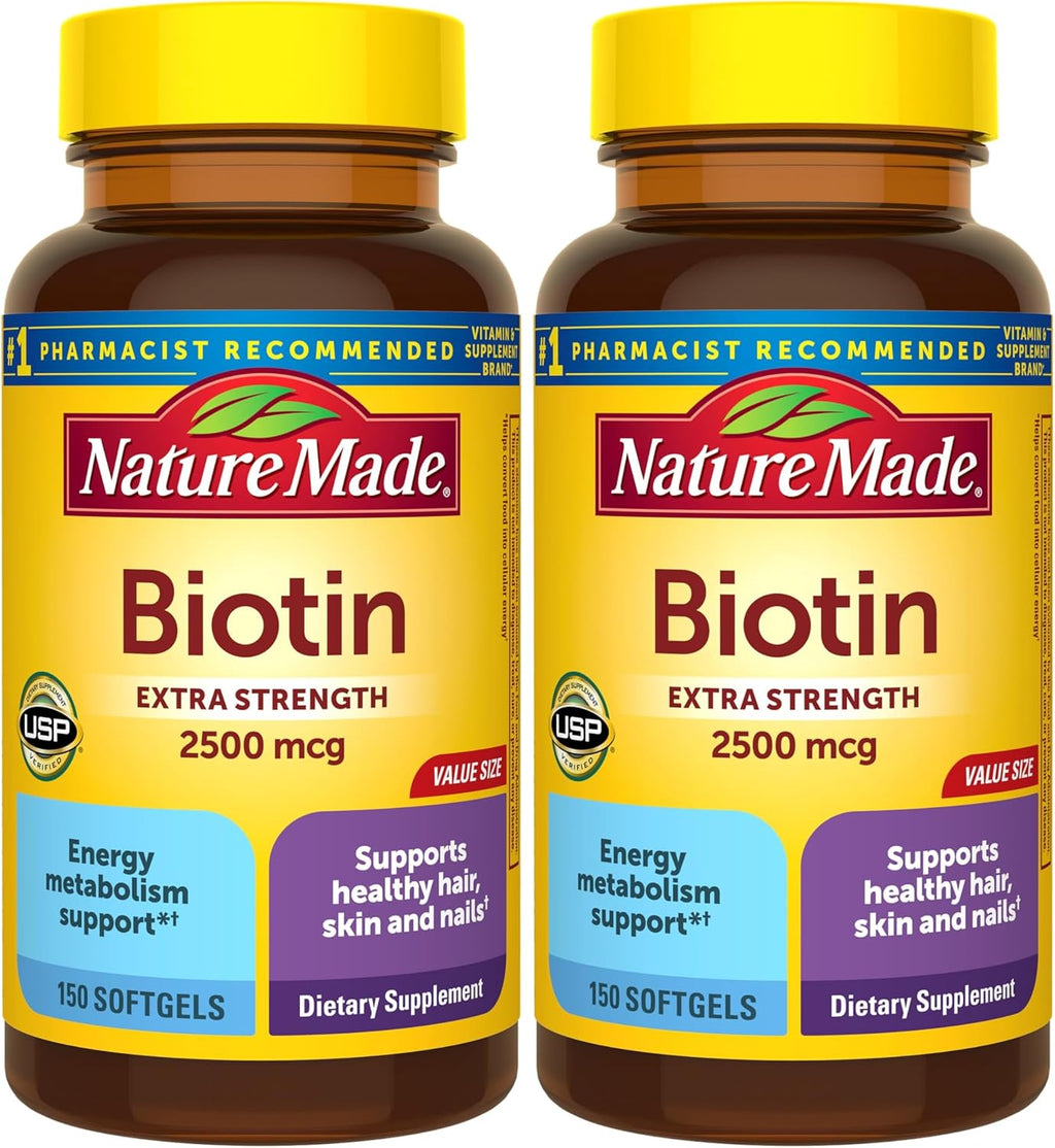 Nature Made Biotin 2500 mcg Extra Strength, 150 Softgels